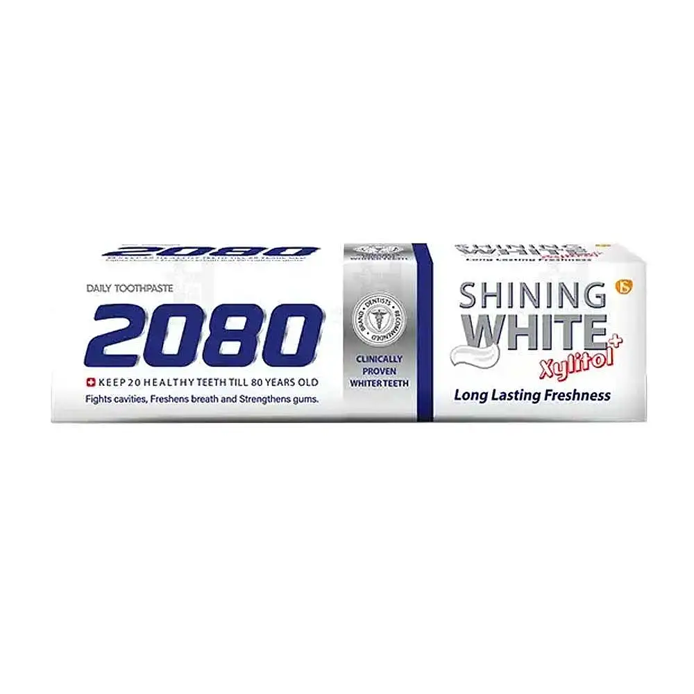 پک خمیردندان روزانه 2080 زایلیتول پلاس مدل Shining White حجم 100 میلی لیتر بسته 3 عددی