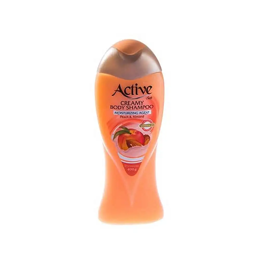 شامپو بدن کرمی اکتیو مدل Peach And Almond وزن 400 گرم بسته 2 عددی
