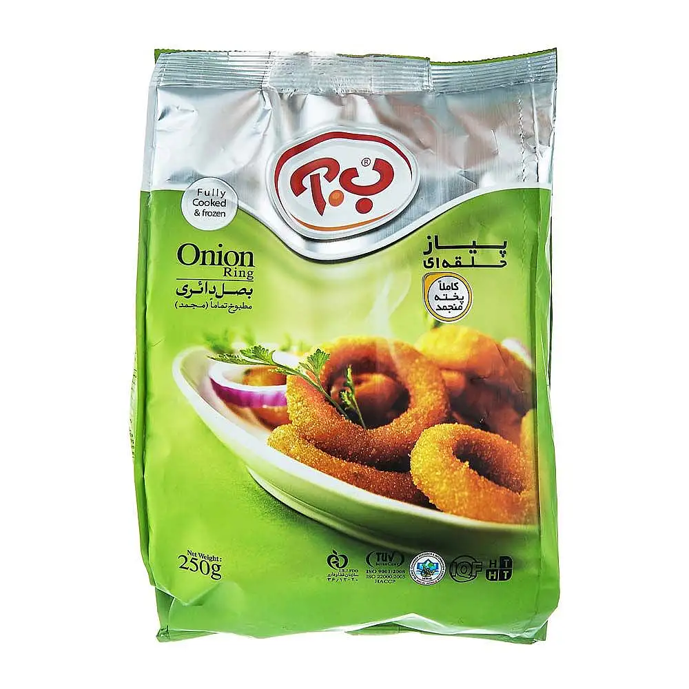 پیاز حلقه ای منجمد ب.آ 250 گرمی