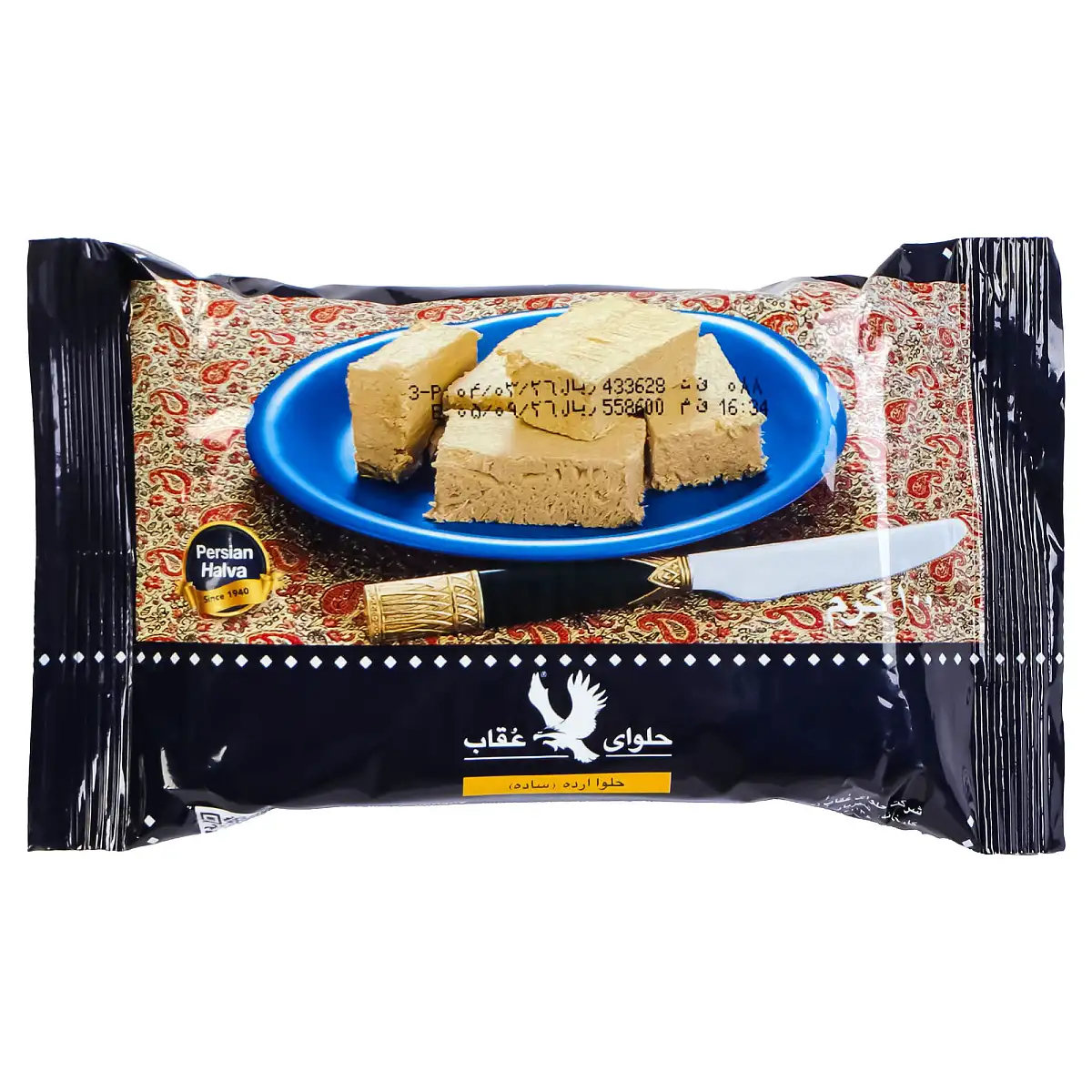 حلوا ارده ساده حلوای عقاب 100 گرمی بسته 3 عددی