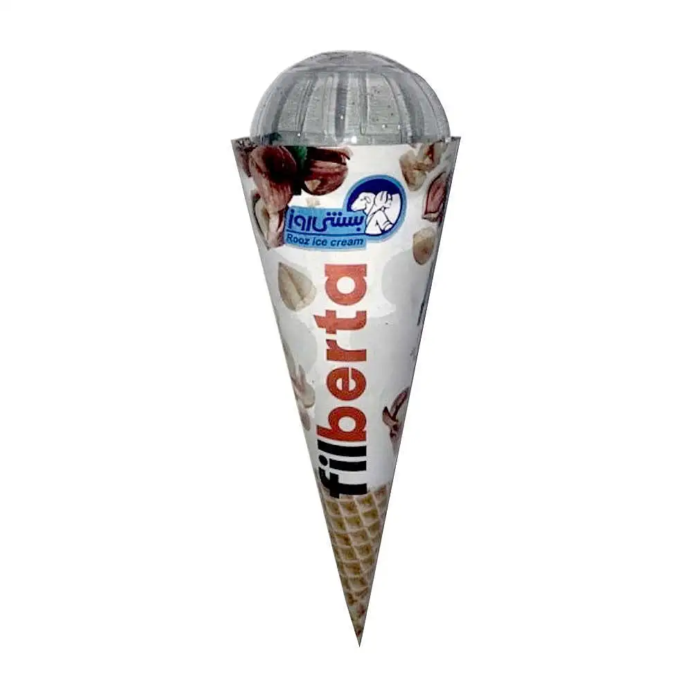 بستنی قیفی فندقی بستنی روز 70 گرمی بسته 2 عددی