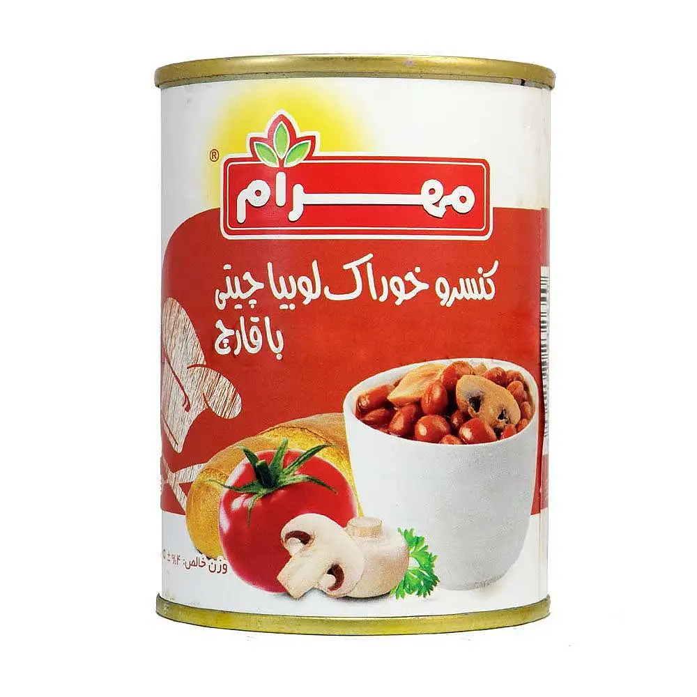 پک کنسرو لوبیا چیتی با قارچ مهرام 400 گرمی بسته 3 عددی