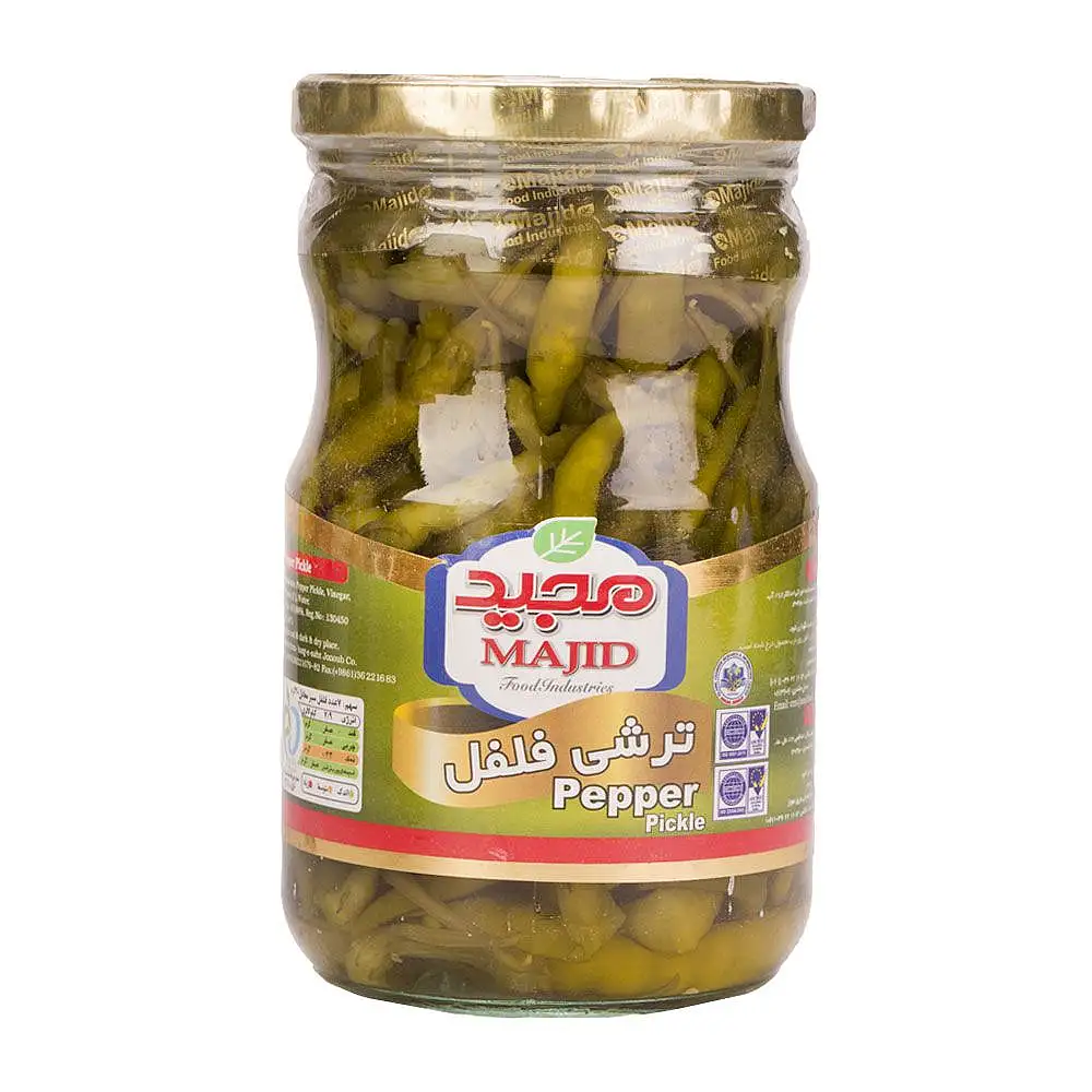 پک ترشى فلفل سبز مجید 670 گرمى بسته 3 عددی